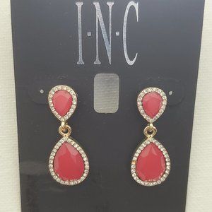 PINK PAVE TEARDROP EARRINGS